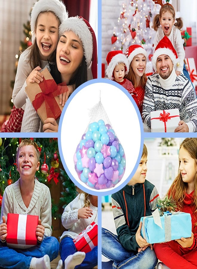 جوجوسو كرات GOGOSO Star Ball Pit، كرات بلاستيكية ملونة مقاومة للكسر وخالية من مادة BPA، مثالية للعب الأطفال الصغار، لتزيين حفلات الكريسماس، لافتة سوار صداقة عملاقة، حورية بحر مضيئة، 150 كرة مقاس 2.15 بوصة. - Image 5