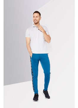 DKNY Men Regular Fit Brand Logo Jogger Pants, Sea Blue Combo  - Image 2