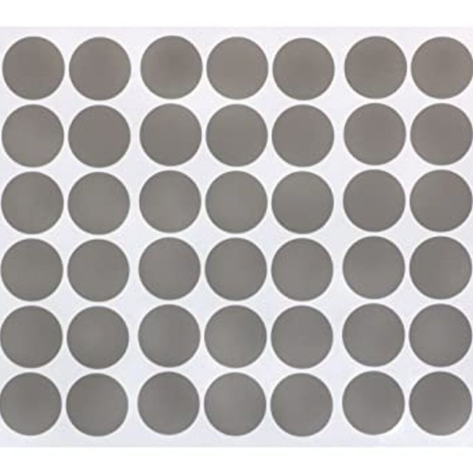 083ADHESIVE SCREW HOLE STICKERS 1 SHEET 54PCS PVC COVER CAPS DUSTPROOF FURNITURE STICKERS FOR WALL CABINETS DESK SCREWS GRAY