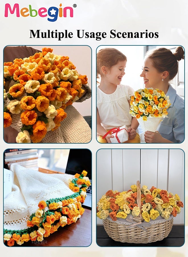 MEBEGIN DIY Flower Bouquet Blanket Making Kit, 2-in-1 Cozy Blanket and Floral Display, Handmade Crochet Flowers Bouquet Throw Blanket, Unique Crochet Kit, Ideal Gift for Mother's Day, Birthday, Wedding or Valentine's Day(Not a Finished Product, Needs to be Hand-Woven) - Image 5