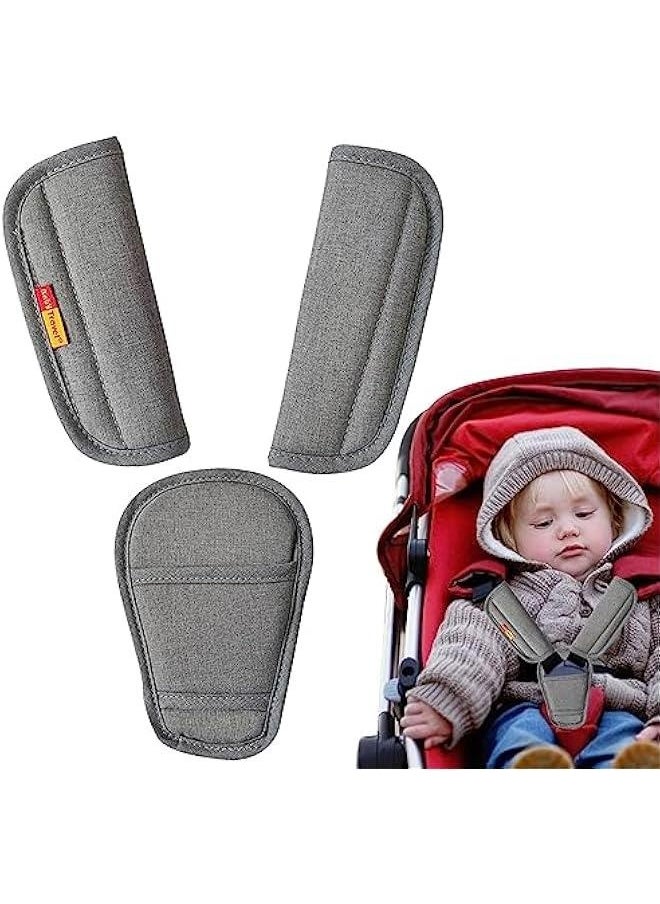 Generic 3 Baby Pads Shoulder Strap and Crotch Set | Baby Stroller High Chair Car Seat Strap Covers, Soft Comfort Seat Belt Covers Cushion Suit for Toddler Infant and Children  - Image 1