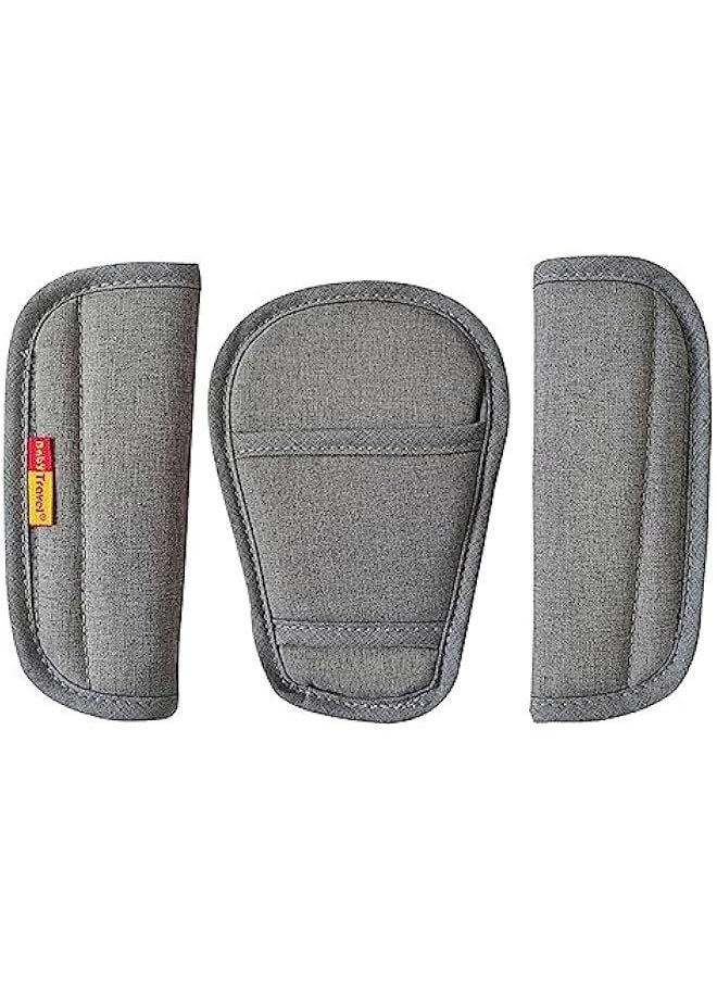 Generic 3 Baby Pads Shoulder Strap and Crotch Set | Baby Stroller High Chair Car Seat Strap Covers, Soft Comfort Seat Belt Covers Cushion Suit for Toddler Infant and Children  - Image 2