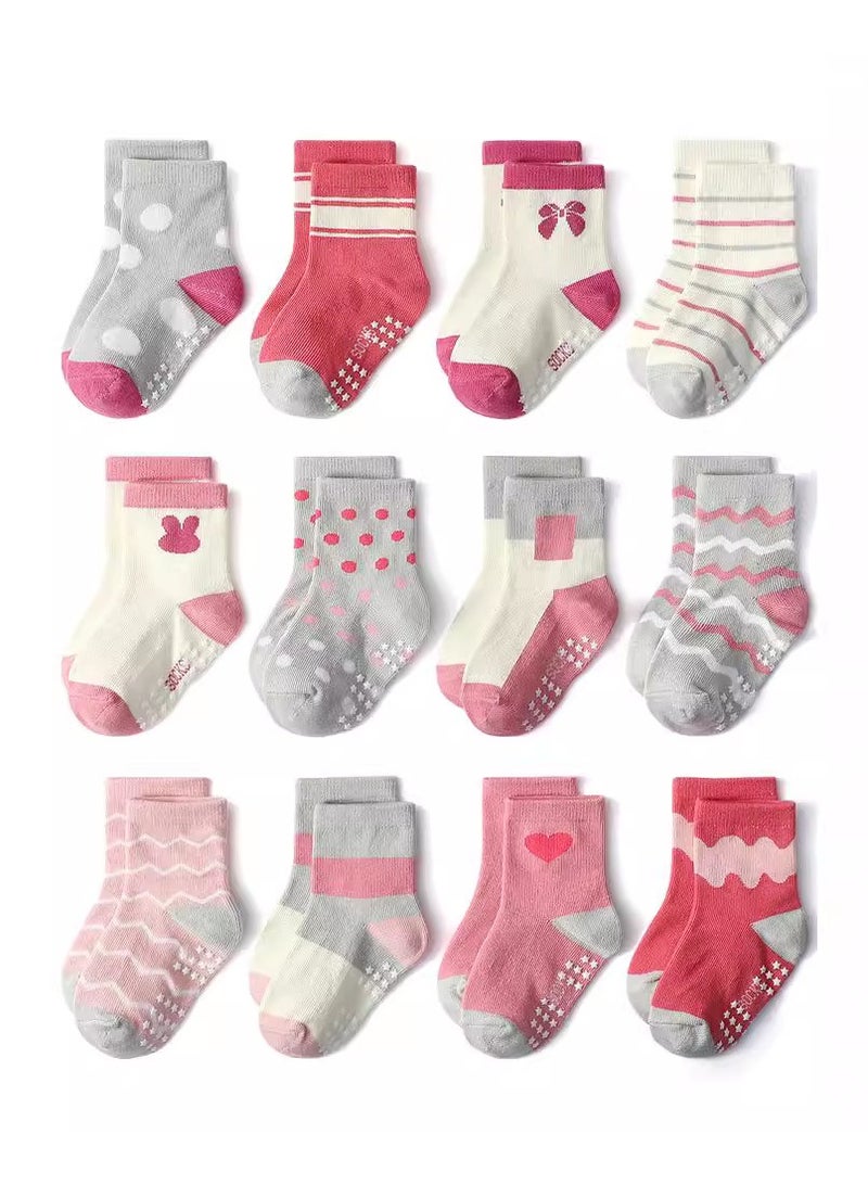 Children's Floor Socks Baby Non-Slip Socks 12 Pairs - Image 1
