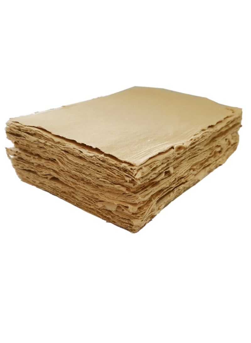 Deckle Papers Deckle Papers Multipurpose Handmade Cotton PaperDrawing Paper Calligraphy DIYProject Scrapbooking Gift Wrap Art and Craft Origami Size12x18 Pack of20 Brown  - Image 1