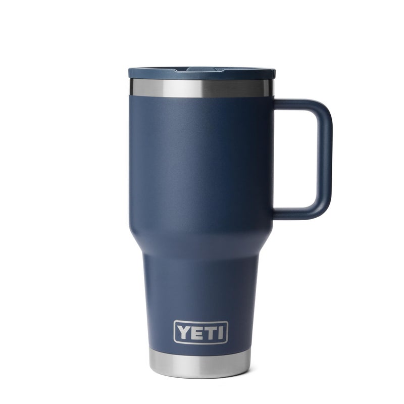 YETI Rambler 30 oz Travel Mug with Flip Straw Lid â€“ Stainless Steel, Vacuum Insulated, Leakproof, Cup Holder Friendly, Navy - Image 1