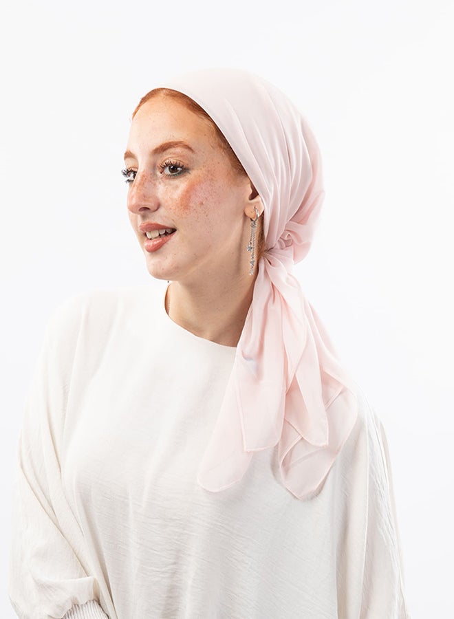 Tie Shop - Square Plain Crepe Chiffon Scarf - Flamingo Rose For Women