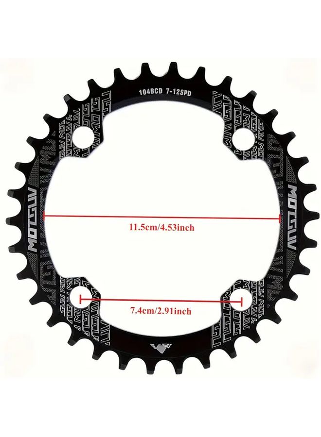 Black Oval 36T 104BCD Bike Chainring CNC 7075 T6 Aluminum Wide Oval 30 52T Compatible 8 11 Speed - Image 3