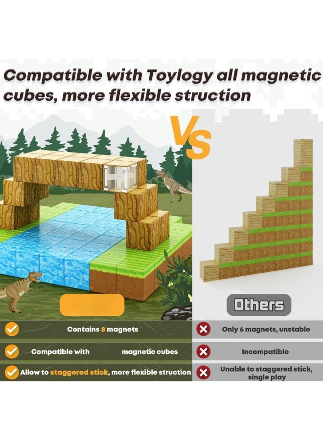My Magnetic World Box MC Puzzle Magnetic Block Rubik's Cube Children 6-10 Years Old Model Toy Package Gift-Color:X71-snow Ice Wall [75pcs]  - Image 3