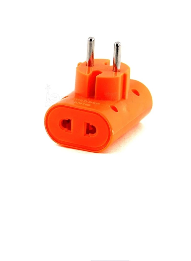 CAMRY Portable universal orange 2-pin connector, orange color with LED indicator, built-in safety features, 3 pieces - Image 2