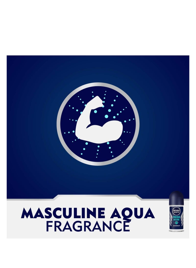 Nivea Men Deodorant Men Roll On Fresh Ocean 50ml - Image 3