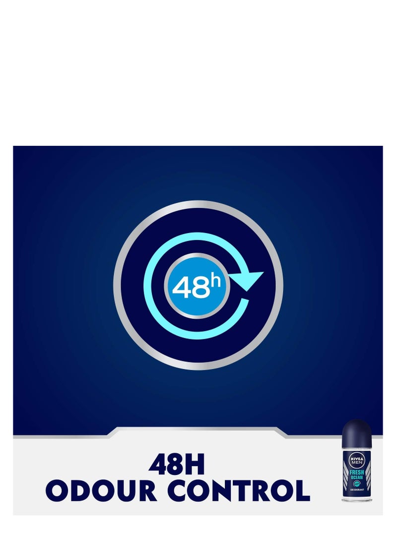 Nivea Men Deodorant Men Roll On Fresh Ocean 50ml - Image 5