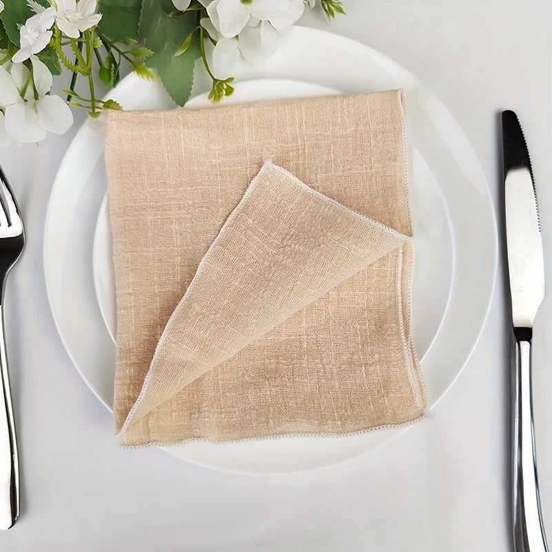 12 Pcs Soft Polyester Peach Pink Square Napkins 12.6x12.6 Inch Solid Color Woven Table Linens For Wedding Decor Christmas Holiday Kitchen Tea Towels Formal Dining Accessory Rustic Durable Table Linens - Image 4
