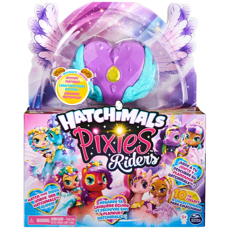Hatchimals Pixies Riders Moonlight Mia Pixie and Unicornix Glider Set with Mystery Feature - Image 3