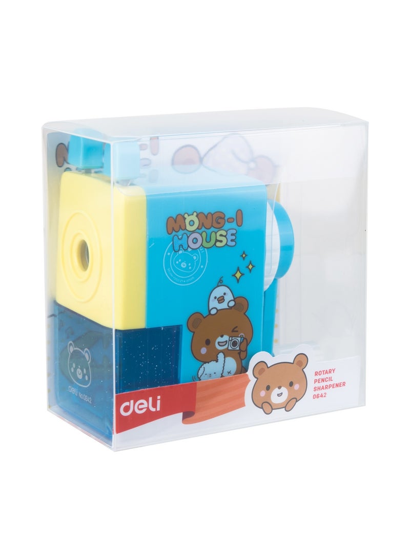 Deli Rotary Table Pencil Sharpener With Autofeed Assorted Colours - Image 1