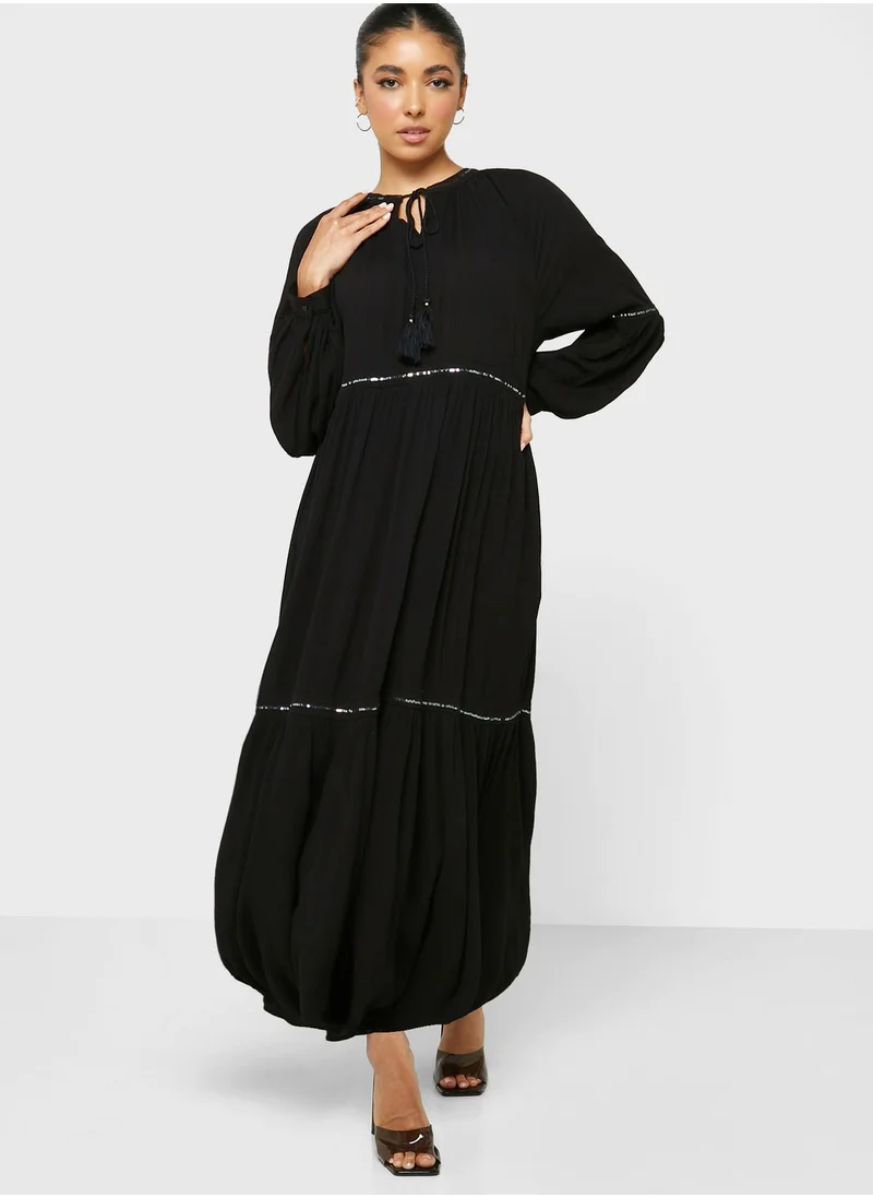 ايروبوستال Tie Detail Pleated Dress