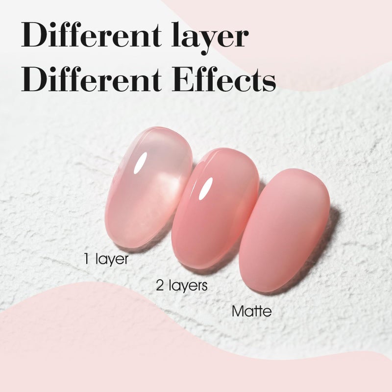 CANNI Nude Pink Gel Nail Polish, 1Pcs Translucent Jelly Gel Polish Color High Gloss Soak Off U V Nail Manicure Salon DIY - Image 2