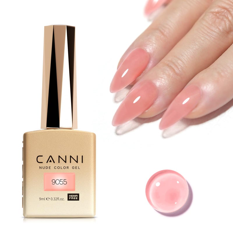 CANNI Nude Pink Gel Nail Polish, 1Pcs Translucent Jelly Gel Polish Color High Gloss Soak Off U V Nail Manicure Salon DIY - Image 1