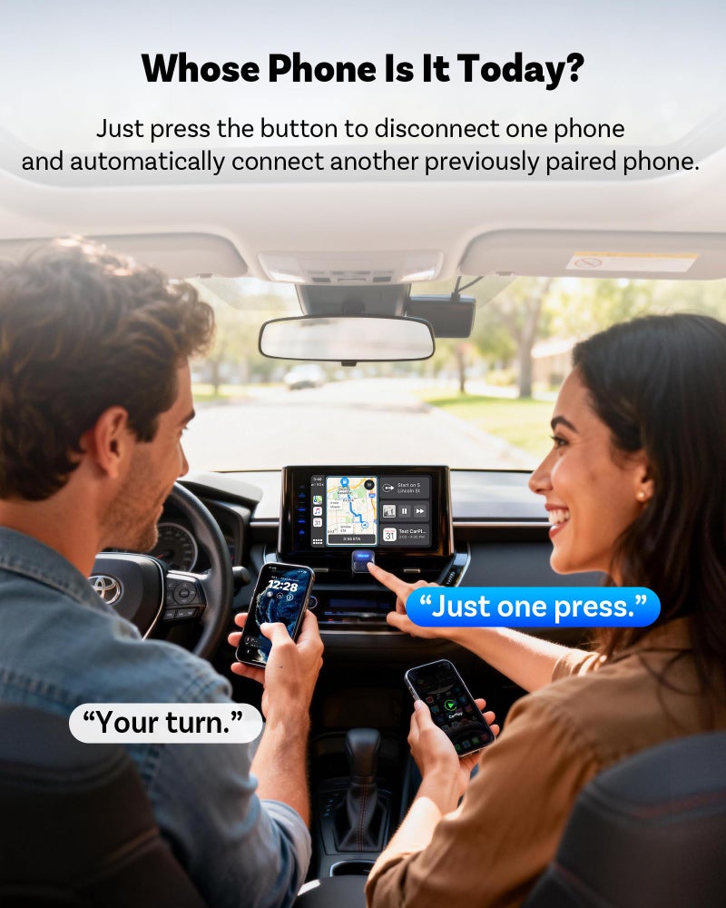 Ottocast Mini Core, 2026 Next-Gen Wireless CarPlay & Android Auto Adapter, WiFi 6 & Bluetooth 5.4 Ultra-Fast Connection, One-Touch Device Switching, Plug & Play, Auto Connect for iPhone & Android - Image 3