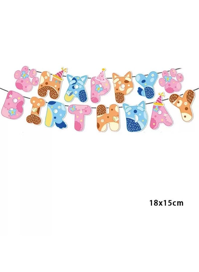 Party birthday party decoration set with banners, hanging ornaments, and tableware set - Image 4