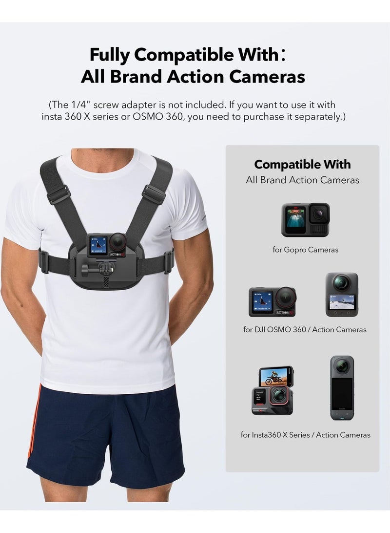 XICEN Adjustable Chest Strap Compatible with GoPro Hero 13 12 11 10 Series, DJI Osmo 360, Insta 360 Action Camera, Action Camera Chest Mount Strap for Vlog Recording, Biking, Motocross, Skiing, Cycling - Image 3