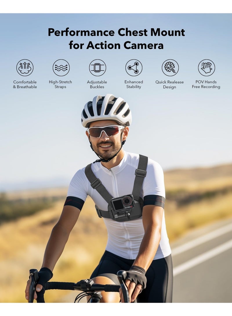XICEN Adjustable Chest Strap Compatible with GoPro Hero 13 12 11 10 Series, DJI Osmo 360, Insta 360 Action Camera, Action Camera Chest Mount Strap for Vlog Recording, Biking, Motocross, Skiing, Cycling - Image 2