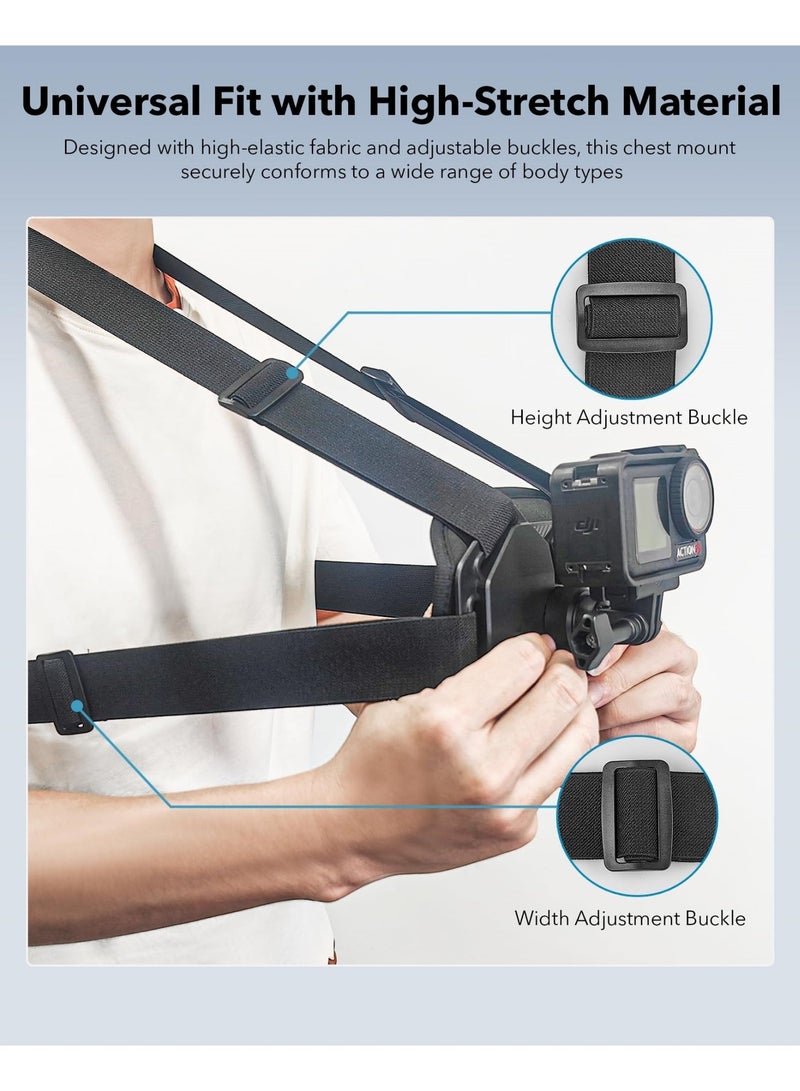 XICEN Adjustable Chest Strap Compatible with GoPro Hero 13 12 11 10 Series, DJI Osmo 360, Insta 360 Action Camera, Action Camera Chest Mount Strap for Vlog Recording, Biking, Motocross, Skiing, Cycling - Image 5