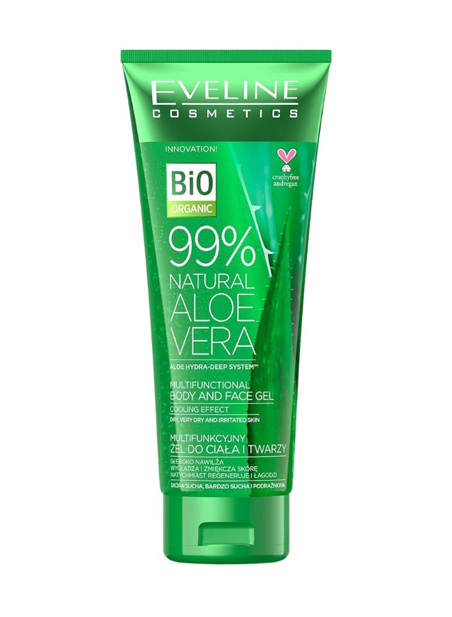 EVELINE COSMETICS Eveline Cosmetics Bio Organic Aloe Vera Gel, 99% Natural Moisturizing Gel For Body And Face, Cooling Effect For Dry And Irritated Skin, 250Ml - Image 1