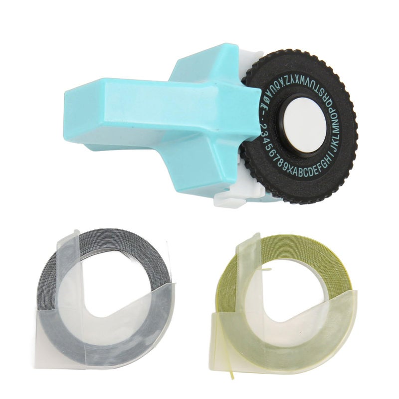 آلة صنع الملصقات المحمولة بالنقش البارز مع أشرطة للمكتب المنزلي والأعمال اليدوية باللون الأزرق - Image 2