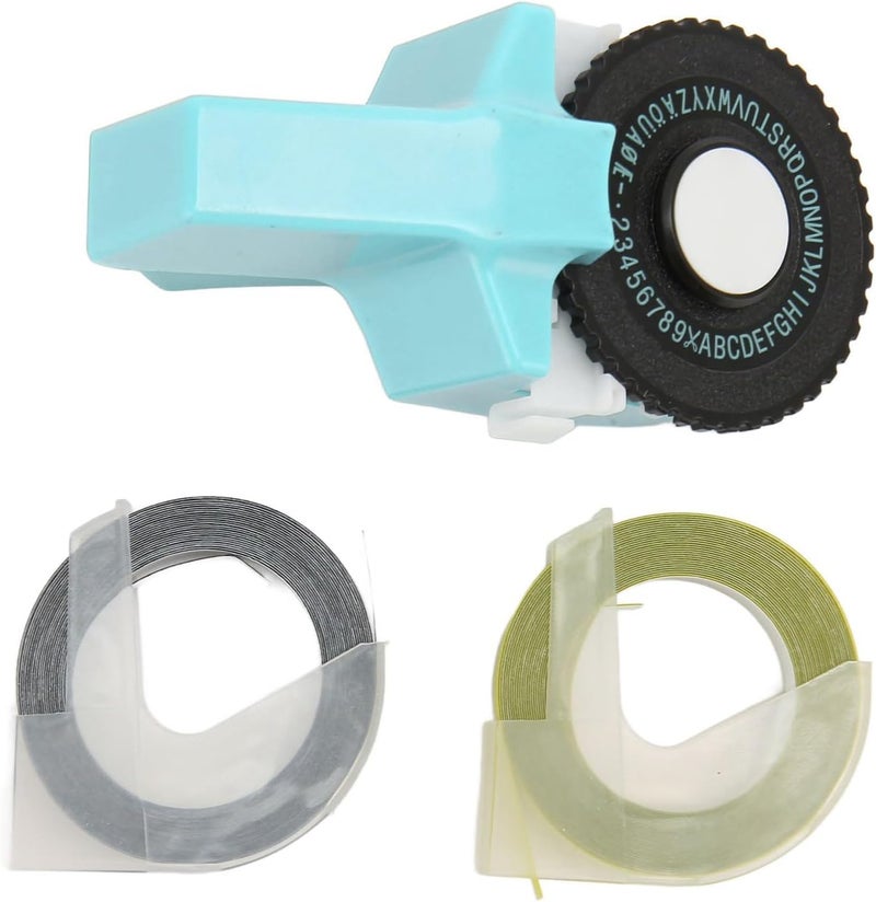 آلة صنع الملصقات المحمولة بالنقش البارز مع أشرطة للمكتب المنزلي والأعمال اليدوية باللون الأزرق - Image 1