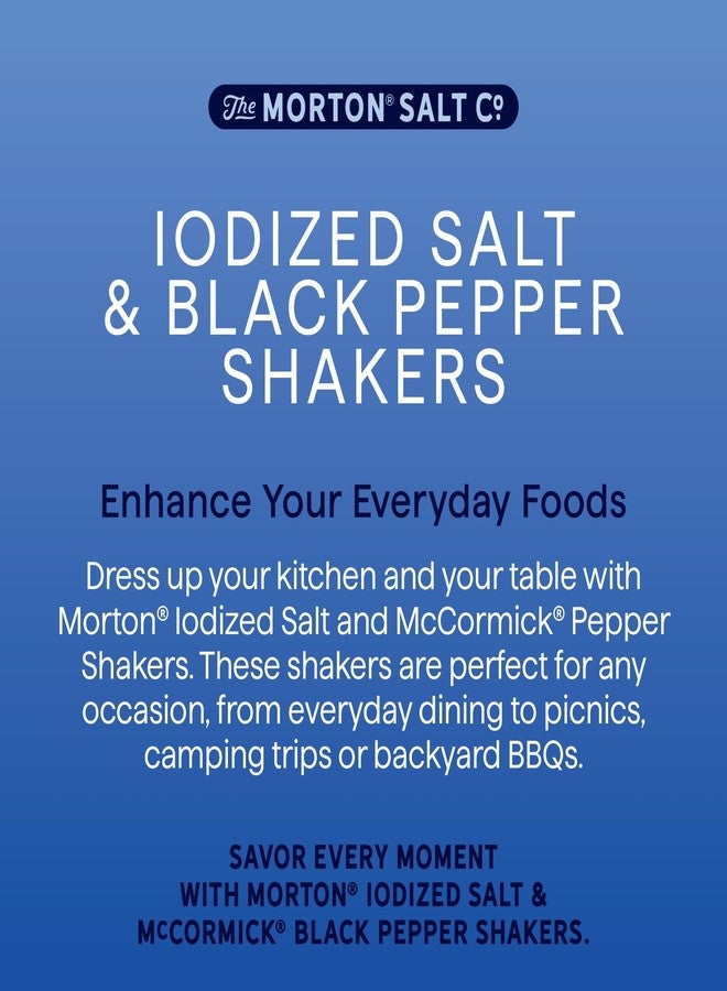 Morton Shaker Set - Iodized Salt (4 oz) & McCormick Ground Pepper (1.25 oz), 2-Piece Set (Pack of 2) for Cooking & Seasoning - Image 5