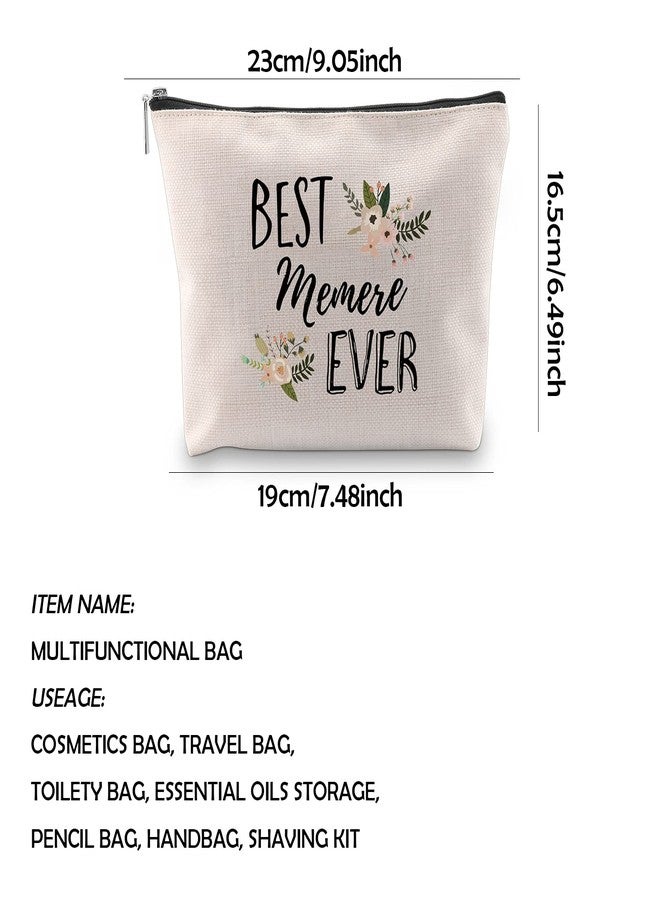 WCGXKO Best Memere Ever Grandma Gift Memere Gift Zipper Makeup Bags Travel Waterproof Toiletry Bag Accessories (Best Memere) - Image 2