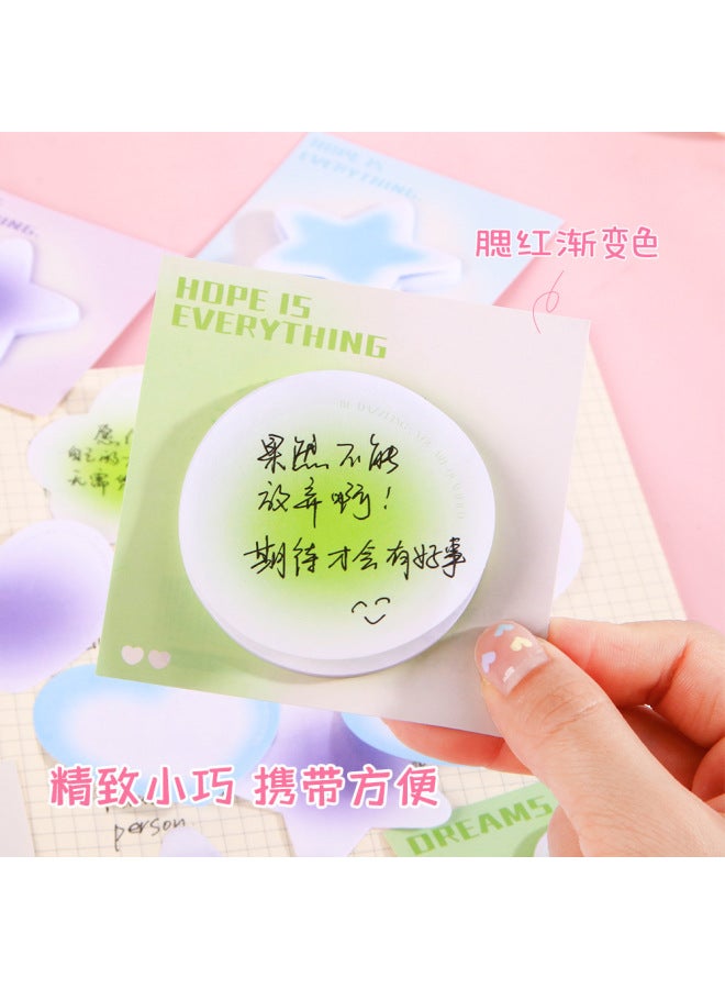 HELPS Colorful Blush Halo Gradient Sticky Notes Customized Special-shaped Heart Strong Sticky Note Paper Stickers Sticky Notes N Times - Image 2
