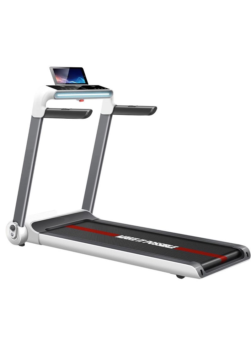 3.0HP 1-15km/h Small Household Indoor Silent Treadmill Walking Machine, Foldable Multifunctional Fitness Equipment, 120kg Load-Bearing