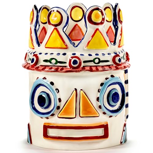 Serax Flower Vase | Sicily by Ottolenghi | Colorful Head Stoneware Home Decor Living Room for Coffee Table, Kitchen Decorations | Modern Entryway Table Decor or for Shelves | Unique Centerpiece Vases - Image 1