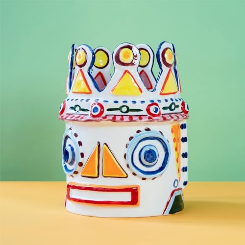 Serax Flower Vase | Sicily by Ottolenghi | Colorful Head Stoneware Home Decor Living Room for Coffee Table, Kitchen Decorations | Modern Entryway Table Decor or for Shelves | Unique Centerpiece Vases - Image 4