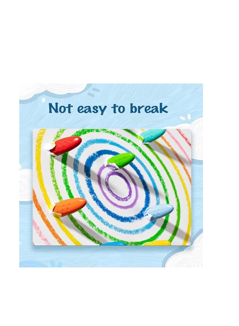 YPlus Crayons, Triangle Peanut Crayons for Kids, Non-Toxic Washable Crayons for Toddlers, Paint Crayons, Coloring Art Supplies, Handwriting Posture Correction Coloring Art for Toddlers (12 Colors) - Image 3