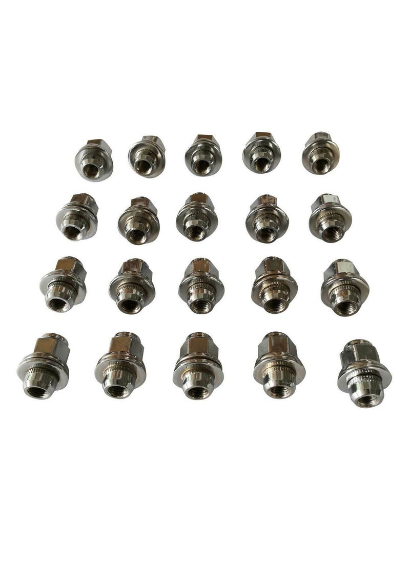Machter 24pc Chrome Wheel Nuts Compatible With Toyota Hilux KUN26R 12mmx1.5 Alloy Wheels With Washer 2005-2015  - Image 2