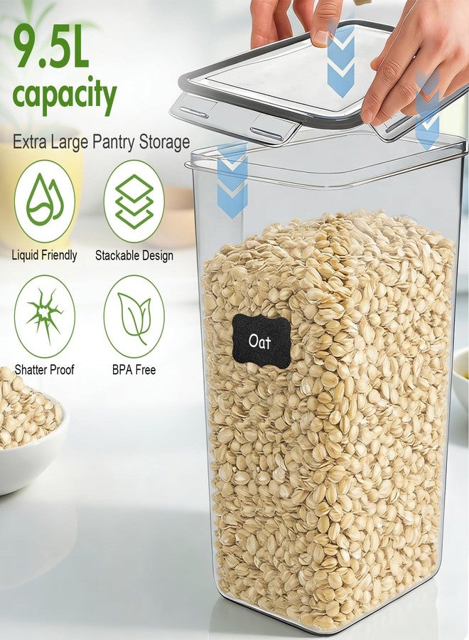 ALSO GO 2 PC (9.5L | 321 Oz) Extra Large Airtight Food Storage Containers with Lids,Kitchen and Pantry Organization Plastic Containers for Flour,Rice,Cereal,Pasta,Sugar,dog food (Leakproof, BPA-Free) - Image 2
