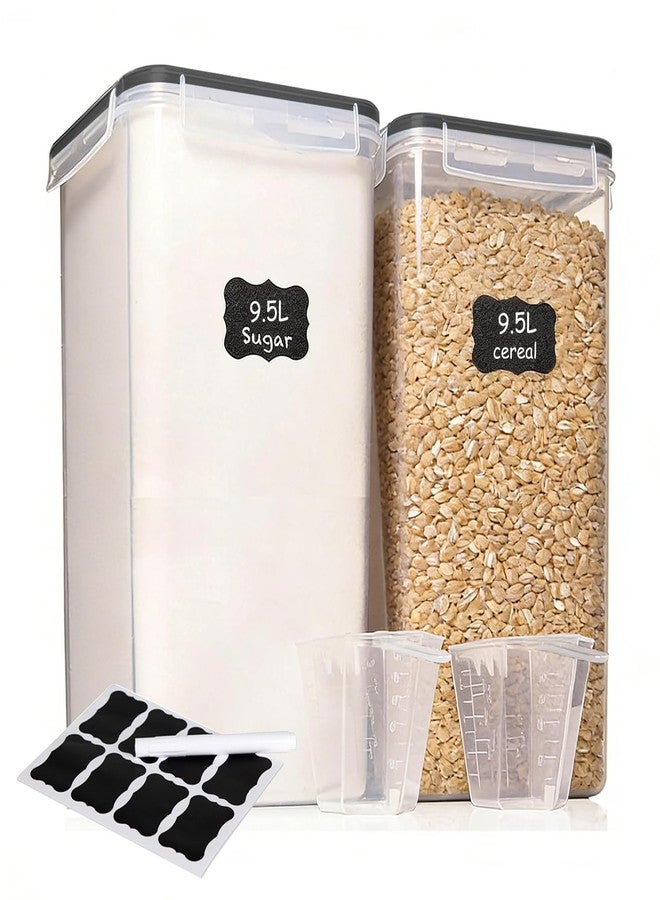ALSO GO 2 PC (9.5L | 321 Oz) Extra Large Airtight Food Storage Containers with Lids,Kitchen and Pantry Organization Plastic Containers for Flour,Rice,Cereal,Pasta,Sugar,dog food (Leakproof, BPA-Free) - Image 1
