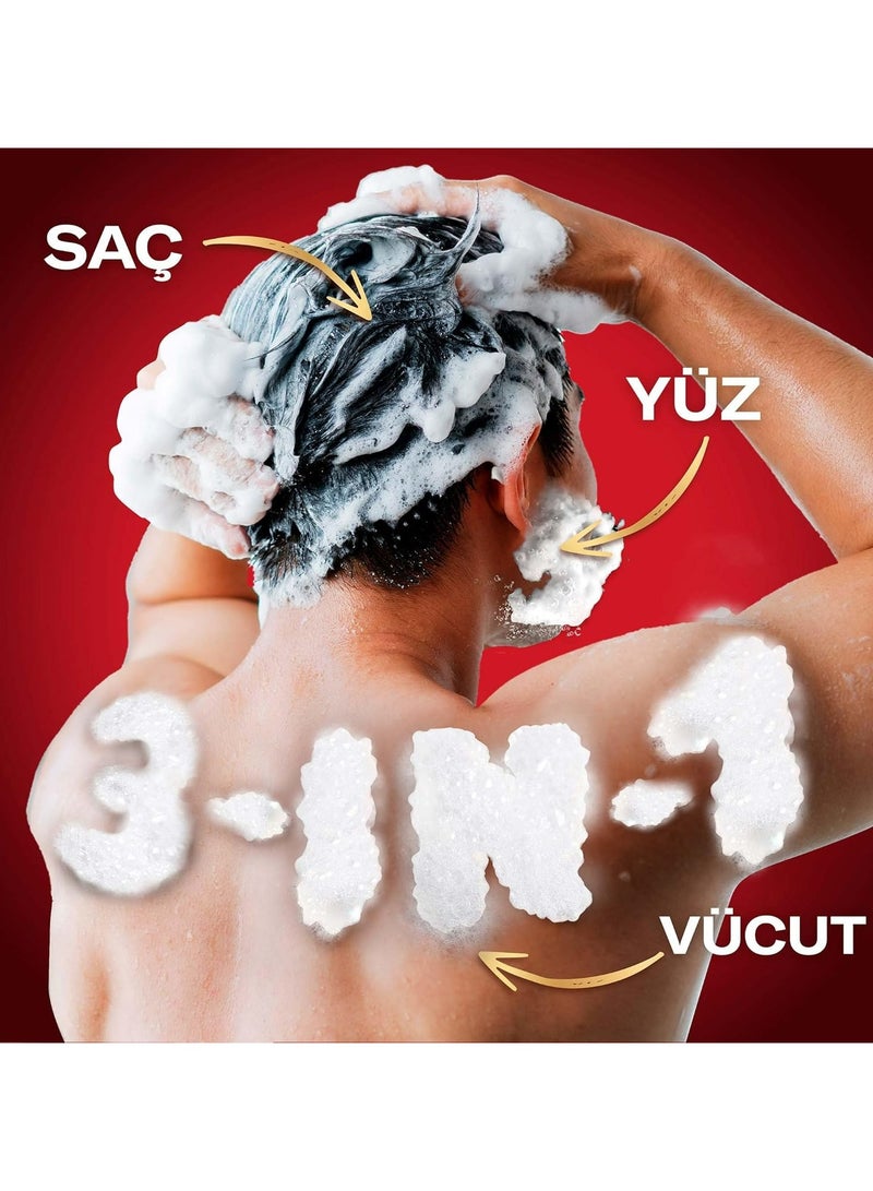 أولد سبايس جل استحمام أولد سبايس بيرغلوف ٣ في ١، ٤٠٠ مل (عبوة من قطعتين) | غسول للجسم والشعر والوجه بانتعاش يدوم طويلًا | عطر التوت العصير | جل استحمام عميق التنظيف للرجال - Image 3