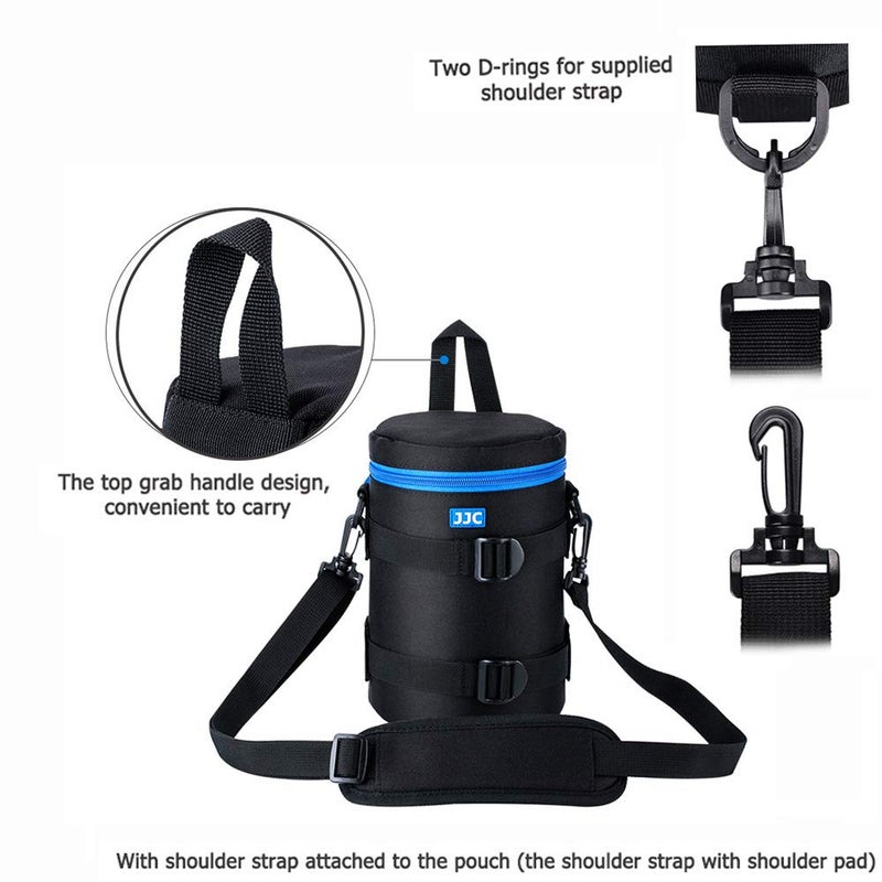 JJC Camera Lens Pouch Case for Canon EF 70-200mm EF 28-300mm EF 70-300mm Nikon Nikkor AF-S 70-200mm AF 80-200mm & More, Zipper Polyester Lens Protective Bag Interior Size 4.3x7.5â€ - Image 2