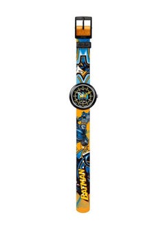 Swatch ساعة يد كوارتز مقاومة للماء برسومات باتمان وحافظة أقلام للأطفال للجنسين - 32 مم  - Image 2