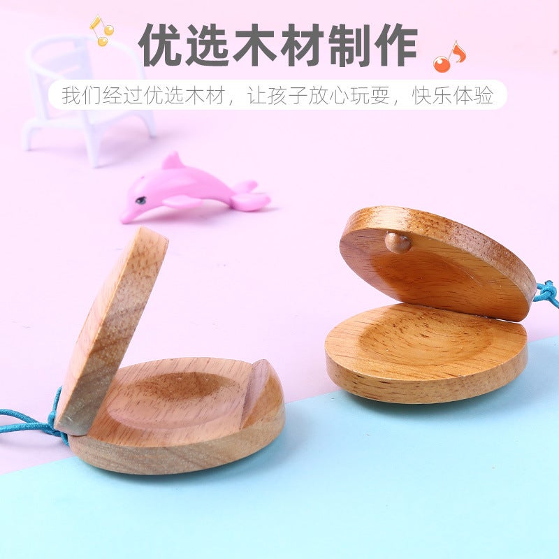 Orff Musical Instruments Children'S Percussion Instruments Cartoon Soundboard Wooden Tambourine Plastic Tambourine Early Education Educational Toys - Image 4