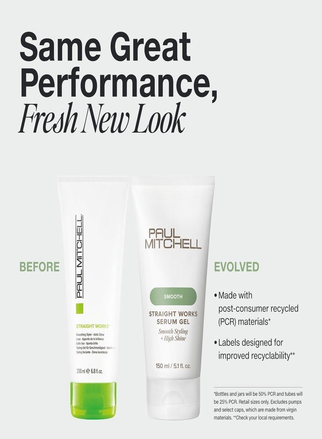 Paul Mitchell جل شعر بول ميتشل سترايت ووركس، مصفف ملس، يضيف لمعان، للشعر المجعد، 5.1 أونصة سائلة - Image 2