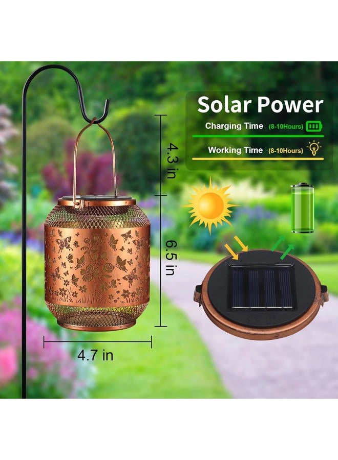 Doogarden Solar Lanterns Outdoor Waterproof Christmas Birthdays Gifts for Women Mom Grandma Butterfly Garden Decor Metal Hanging Solar LED Lights for Patio(Butterfly Swarm) - Image 4
