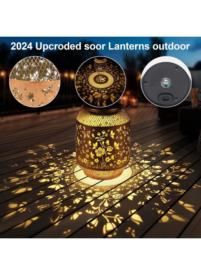 Doogarden Solar Lanterns Outdoor Waterproof Christmas Birthdays Gifts for Women Mom Grandma Butterfly Garden Decor Metal Hanging Solar LED Lights for Patio(Butterfly Swarm) - Image 3