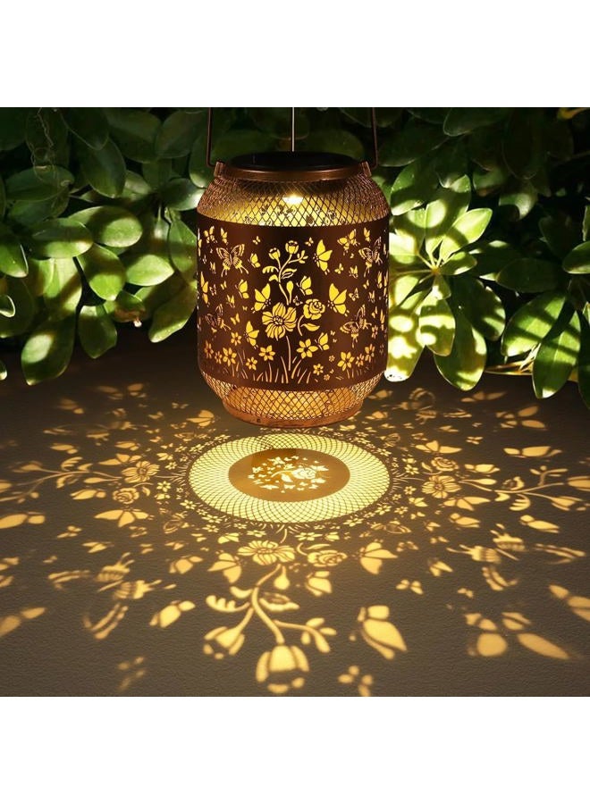 Doogarden Solar Lanterns Outdoor Waterproof Christmas Birthdays Gifts for Women Mom Grandma Butterfly Garden Decor Metal Hanging Solar LED Lights for Patio(Butterfly Swarm) - Image 2