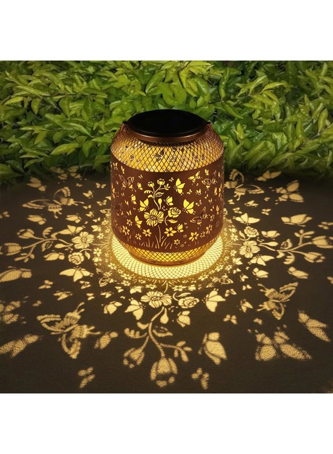 Doogarden Solar Lanterns Outdoor Waterproof Christmas Birthdays Gifts for Women Mom Grandma Butterfly Garden Decor Metal Hanging Solar LED Lights for Patio(Butterfly Swarm) - Image 1