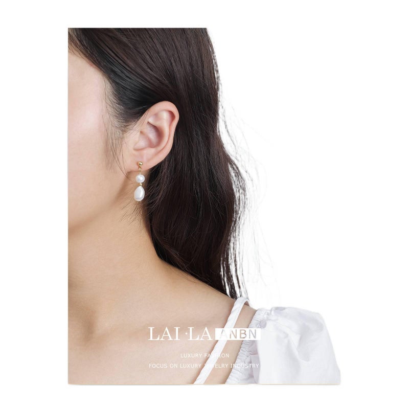 Gold Pearl Earrings in 925 Sterling Silver and Lightweight Huggie Profile for Daily Wear and Elegant Styling - JOVA - Image 5