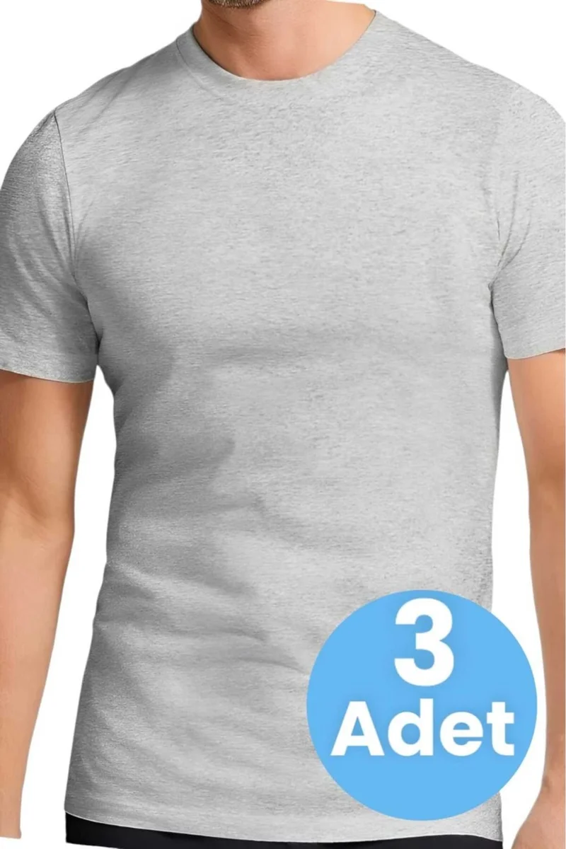 تيزجيلسين Men's Zero Collar Cotton 3-Piece Undershirt